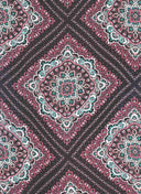 Tela de gasa multicolor con estampado de medallones, poliéster ligero y transparente, 57/58" de ancho