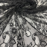 3 Yards Chantilly Embroidered Lace Fabric with Eyelash Scallop