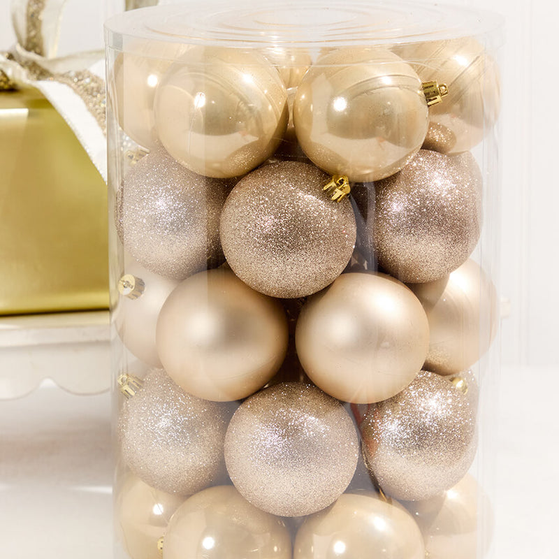 3" Pearl Shatterproof Ornament Tub