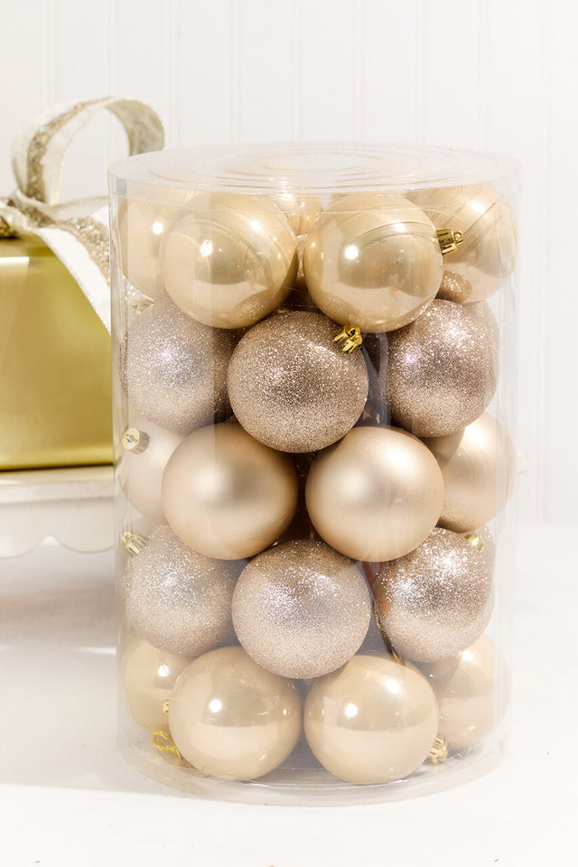 3" Pearl Shatterproof Ornament Tub