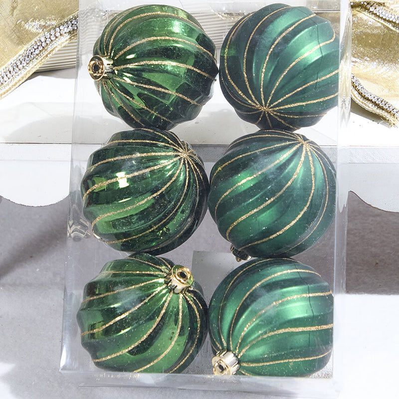 3" Green Shatterproof Boxed - Set of 6
