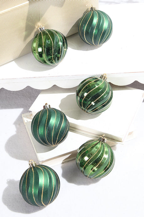 3" Green Shatterproof Boxed - Set of 6
