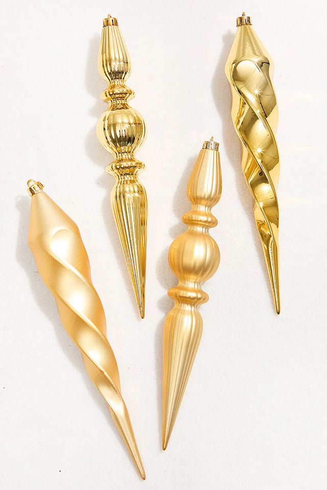 12" Gold Finial Boxed - Set of 4