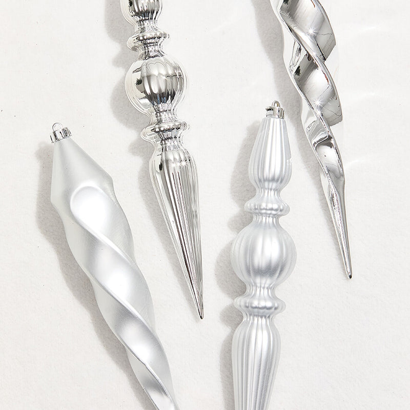 12" Silver Finial Boxed - Set of 4