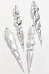 12" Silver Finial Boxed - Set of 4