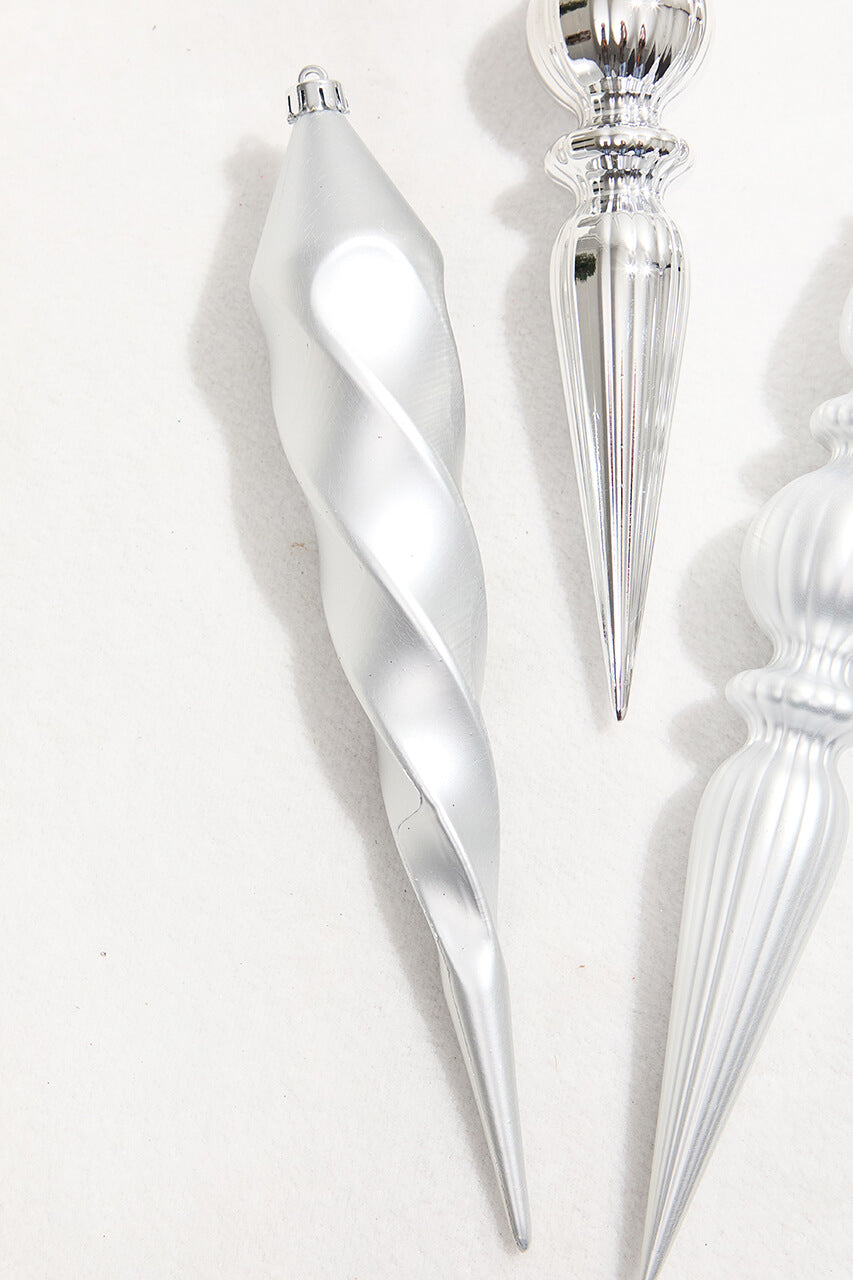 12" Silver Finial Boxed - Set of 4