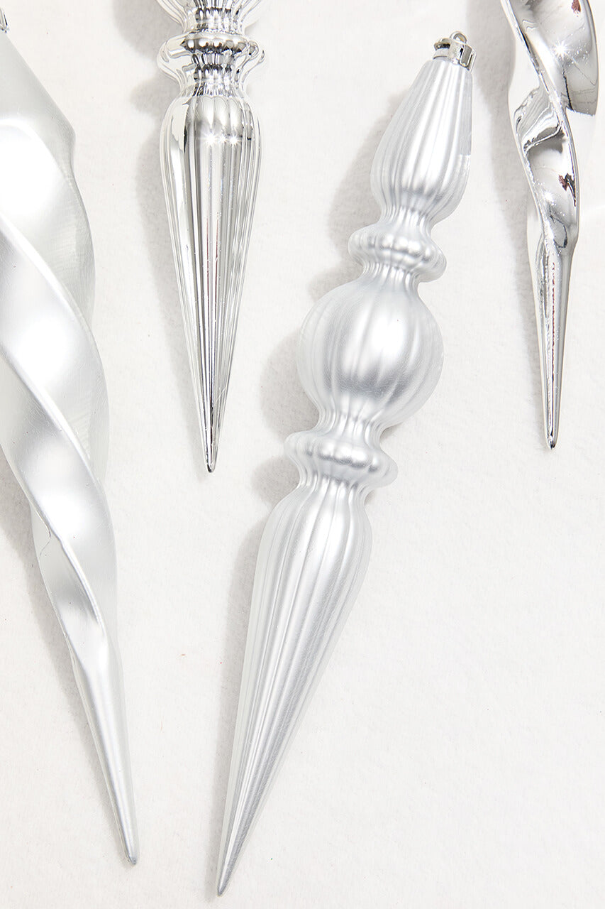 12" Silver Finial Boxed - Set of 4