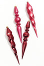 12" Burgundy Finial Boxed - Set of 4