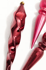 12" Burgundy Finial Boxed - Set of 4
