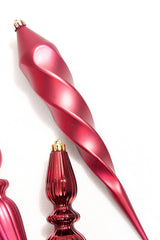 12" Burgundy Finial Boxed - Set of 4