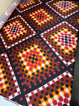 Polyester Elastane Sateen Printed Brown Orange