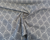Sunbrella Linnaeus Acrylic Fabric - Indigo Blue Floral Botanical Pattern, 54" Width (1 Yard)