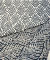 Sunbrella Linnaeus Acrylic Fabric - Indigo Blue Floral Botanical Pattern, 54" Width (1 Yard)