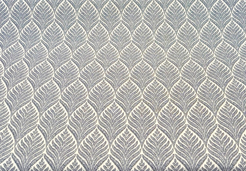 Sunbrella Linnaeus Acrylic Fabric - Indigo Blue Floral Botanical Pattern, 54" Width (1 Yard)