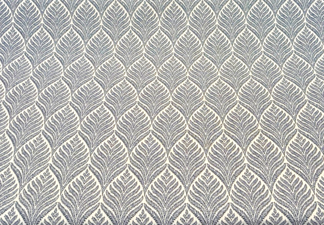 Sunbrella Linnaeus Acrylic Fabric - Indigo Blue Floral Botanical Pattern, 54" Width (1 Yard)