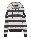 Sudadera Cuadrada con Capucha y Forro Polar a Rayas para Mujer