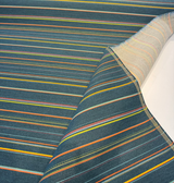 Sunbrella Prismatic Lagoon Acrylic Fabric - Lagoon Stripe, Blue/Orange/Yellow/Green, 54" Width (By The Yard)