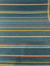 Sunbrella Prismatic Lagoon Acrylic Fabric - Lagoon Stripe, Blue/Orange/Yellow/Green, 54" Width (By The Yard)