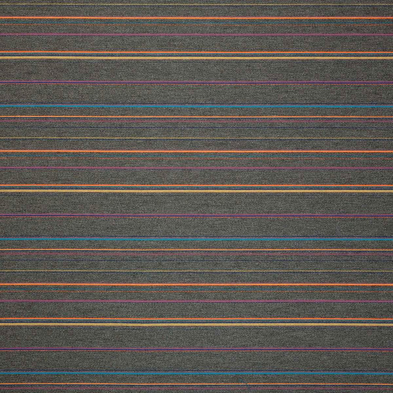Sunbrella Prismatic Acrylic Fabric - Gray Granite Stripe, Charcoal Gray Multicolor Vertical Stripes, 54" Width (1 Yard)