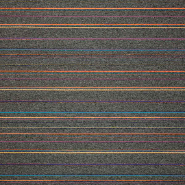 Sunbrella Prismatic Acrylic Fabric - Gray Granite Stripe, Charcoal Gray Multicolor Vertical Stripes, 54" Width (1 Yard)