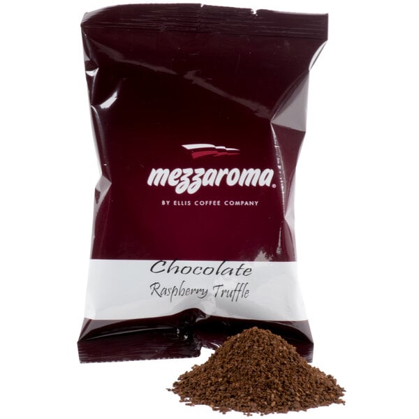 Ellis Mezzaroma 2.5 oz. Chocolate Raspberry Truffle Coffee Packet - 24/Case