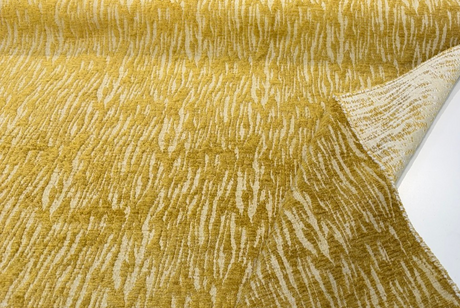 Mosley Gold Chenille Fabric - Gold Abstract Stripe-Like Pattern, 56" Width (1 Yard)