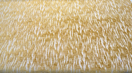 Mosley Gold Chenille Fabric - Gold Abstract Stripe-Like Pattern, 56" Width (1 Yard)