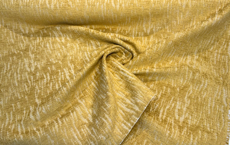 Mosley Gold Chenille Fabric - Gold Abstract Stripe-Like Pattern, 56" Width (1 Yard)