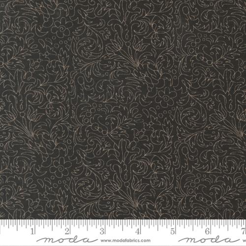 Cotton Print Posh Onyx Noir Scroll Fabric 44"/45"