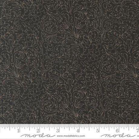 Cotton Print Posh Onyx Noir Scroll Fabric 44"/45"