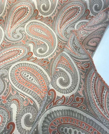 Sunbrella Royce II Coral Solution-Dyed Acrylic Fabric - Coral Paisley, 54" Width (1 Yard)