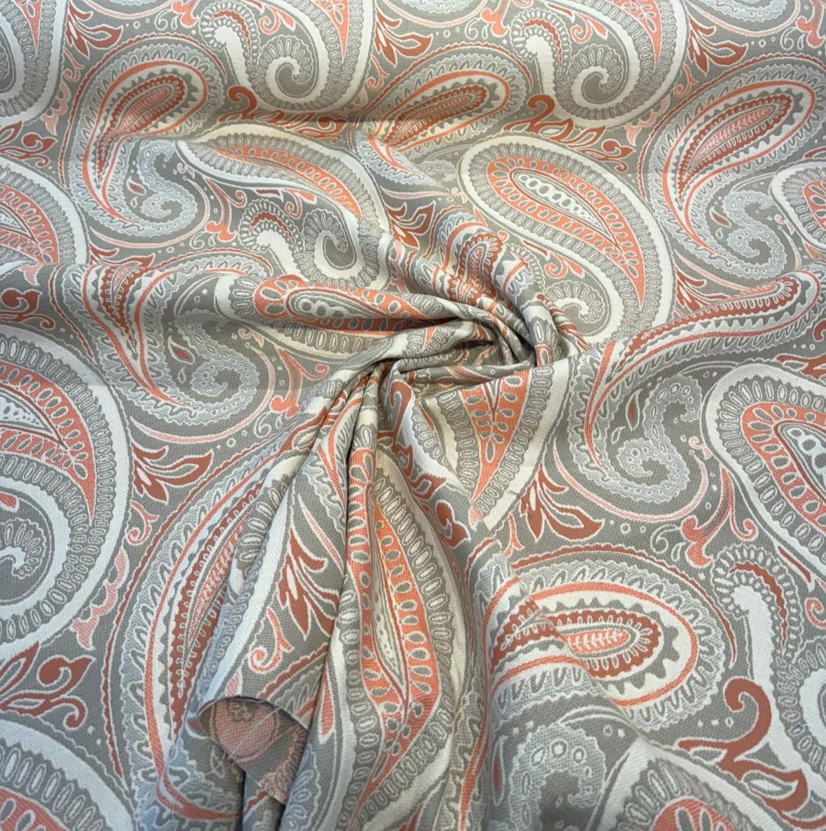 Sunbrella Royce II Coral Solution-Dyed Acrylic Fabric - Coral Paisley, 54" Width (1 Yard)