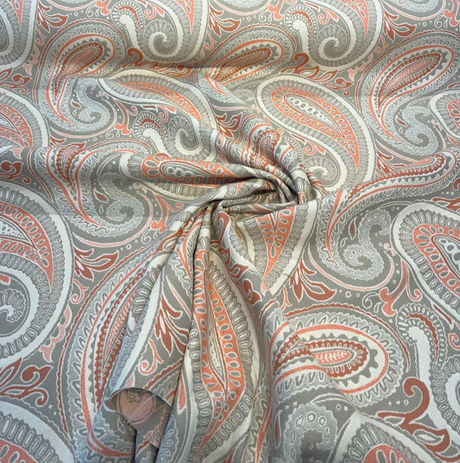 Sunbrella Royce II Coral Solution-Dyed Acrylic Fabric - Coral Paisley, 54" Width (1 Yard)