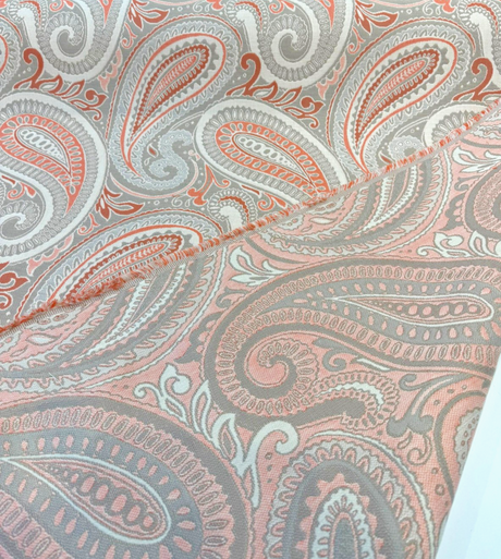 Sunbrella Royce II Coral Solution-Dyed Acrylic Fabric - Coral Paisley, 54" Width (1 Yard)