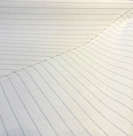 Sunbrella Ticking Pebble Solution-Dyed Acrylic Fabric - Pebble Gray/Off-White Ticking Stripe, 54" Width (By The Yard)