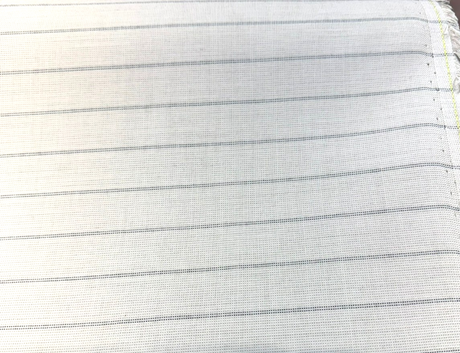 Sunbrella Ticking Pebble Solution-Dyed Acrylic Fabric - Pebble Gray/Off-White Ticking Stripe, 54" Width (By The Yard)