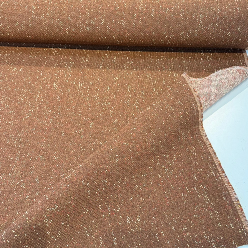 Sunbrella Tweeds Fox Rust Recycled Acrylic Fabric - Rust-Orange Speckled Tweed, 54" Width (1 Yard)