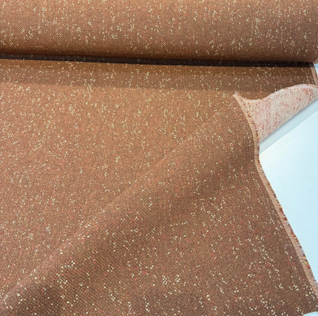 Sunbrella Tweeds Fox Rust Recycled Acrylic Fabric - Rust-Orange Speckled Tweed, 54" Width (1 Yard)