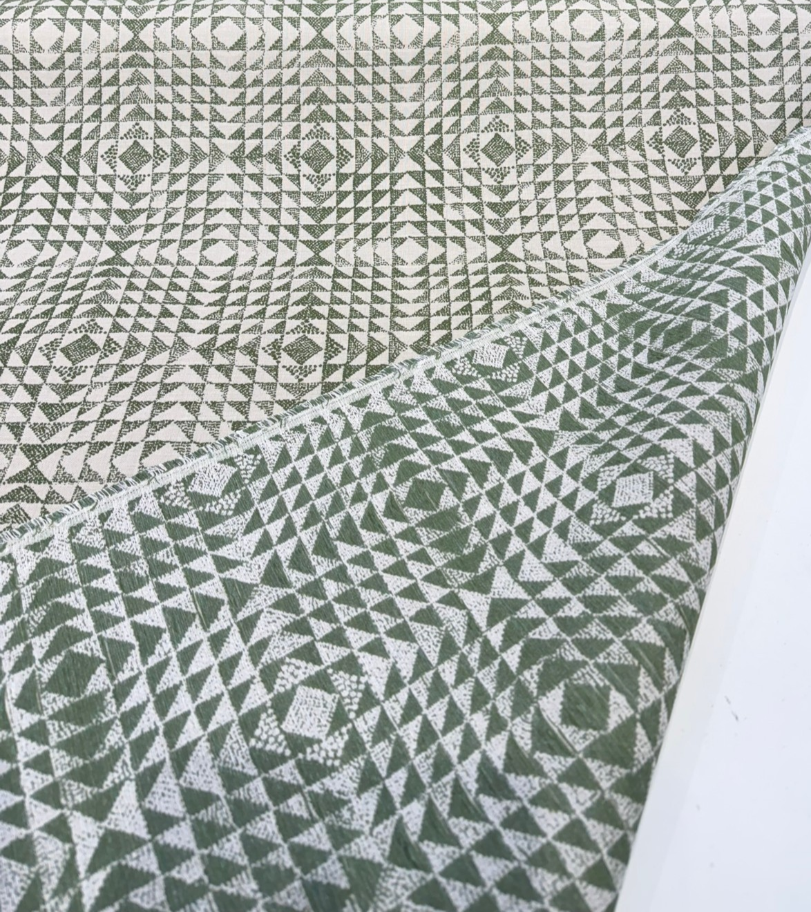 Sunbrella Runa Pine Sunbrella Acrylic Fabric - Pine Green, Geometric Diamond Tessellation, 54" Width (1 Yard)