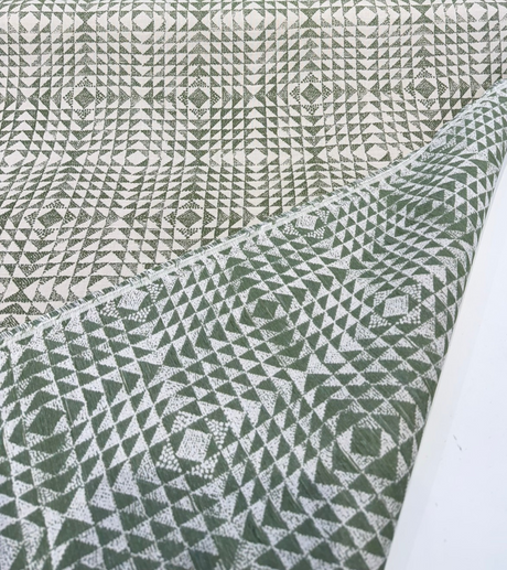 Sunbrella Runa Pine Sunbrella Acrylic Fabric - Pine Green, Geometric Diamond Tessellation, 54" Width (1 Yard)