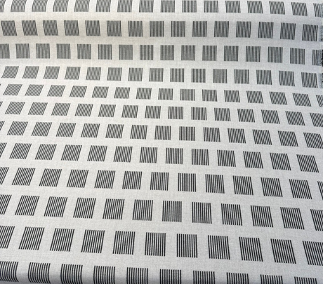 Sunbrella Novara Graphite Solution-Dyed Acrylic Fabric - Graphite Geometric Stripe, 56" Width (1 Yard)
