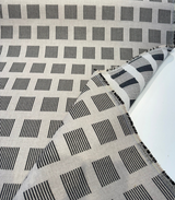 Sunbrella Novara Graphite Solution-Dyed Acrylic Fabric - Graphite Geometric Stripe, 56" Width (1 Yard)