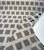 Sunbrella Novara Graphite Solution-Dyed Acrylic Fabric - Graphite Geometric Stripe, 56" Width (1 Yard)