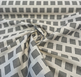Sunbrella Novara Graphite Solution-Dyed Acrylic Fabric - Graphite Geometric Stripe, 56" Width (1 Yard)