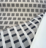 Sunbrella Novara Graphite Solution-Dyed Acrylic Fabric - Graphite Geometric Stripe, 56" Width (1 Yard)