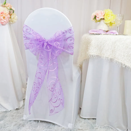 Embroidered Organza Chair Sash Sample