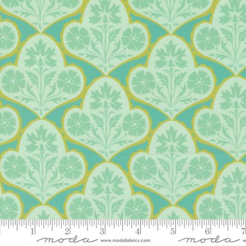 Cotton Fabric Cannon Beach Turquoise Copalis Damask 44/45"