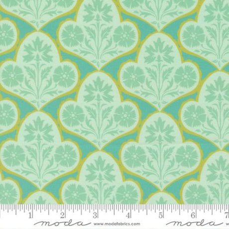 Cotton Fabric Cannon Beach Turquoise Copalis Damask 44/45"