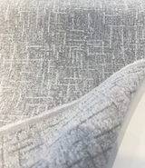 Sunbrella Chenille Interweave Cloud Acrylic Fabric - Cloud Gray Interlocking Linear Pattern, 54" Width (By The Yard)
