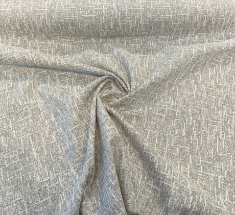 Sunbrella Chenille Interweave Cloud Acrylic Fabric - Cloud Gray Interlocking Linear Pattern, 54" Width (By The Yard)